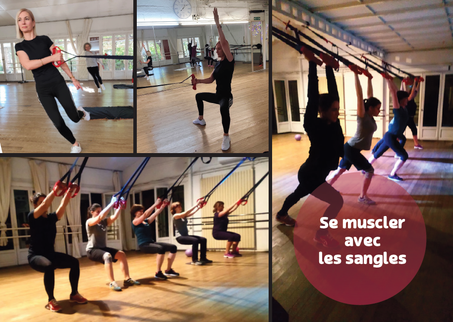 Cours de renforcement musculaire avec sangles de suspension et travail postural en studio à Nîmes par Sophie Caminade